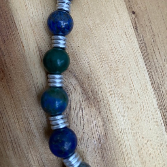 Artisan Lapis Chrysocolla Necklace and Earrings - Picture 3 of 8